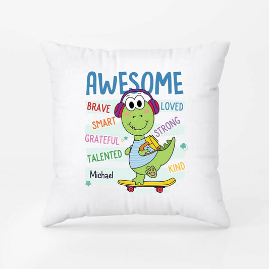 2616PUK1 an awesome kid with name personalised pillow for kids