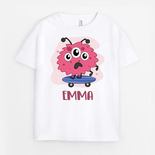2619AUK1 monsters name personalised t shirt for kids