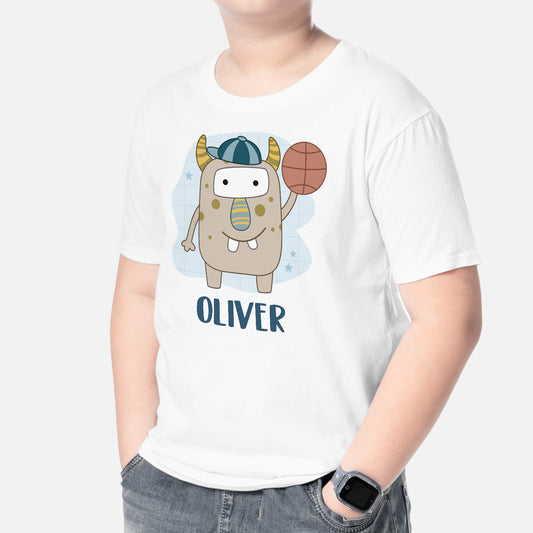 2619AUK2 monsters name personalised t shirt for kids