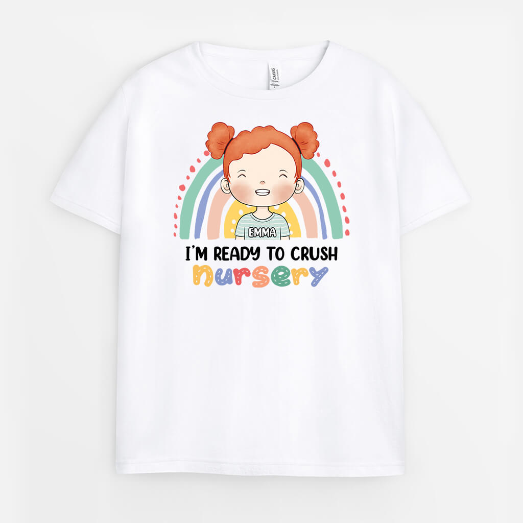 2623AUK1 im ready to crush nursery rainbow personalise childrens t shirts design