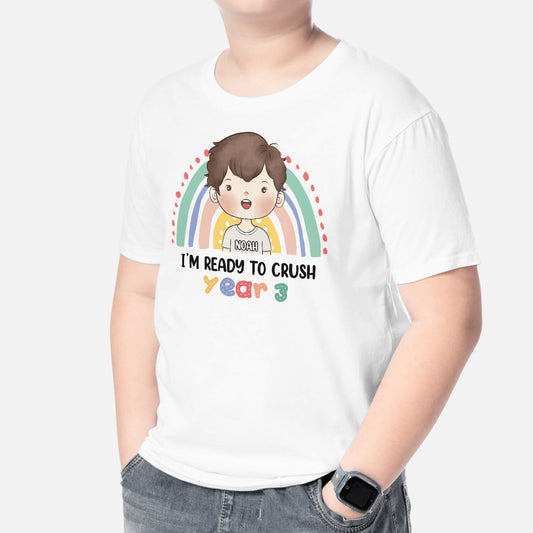 2623AUK2 im ready to crush nursery rainbow personalise childrens t shirts design