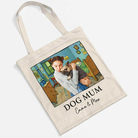 2628BUK2 dog mum with the starry night tote bag personalised for dog lovers