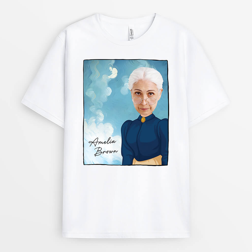 2629AUK1 a womans face personalised t shirt printing for art lovers