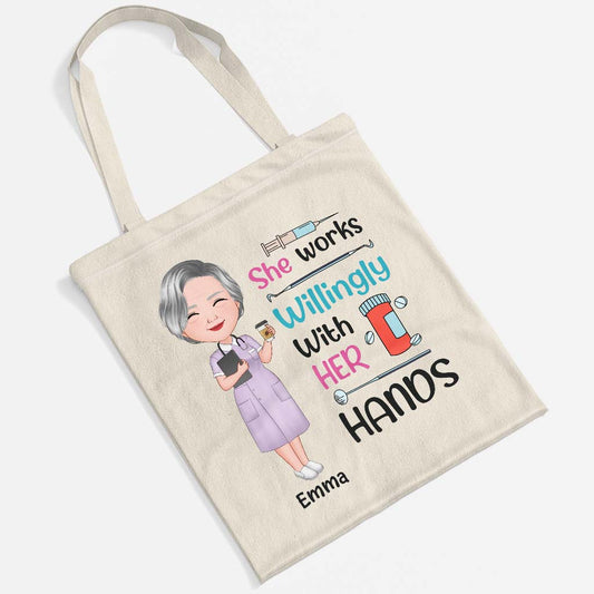 2641BUK2 she works willingly with her hands custom tote bags for her