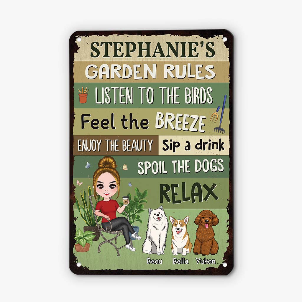 2643EUK1 females garden rules custom metal sign printing for dog lovers_34ecf68c 4289 4354 b75a 48fd6a1a98ca