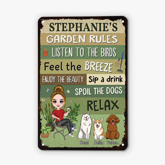 2643EUK1 females garden rules custom metal sign printing for dog lovers_34ecf68c 4289 4354 b75a 48fd6a1a98ca