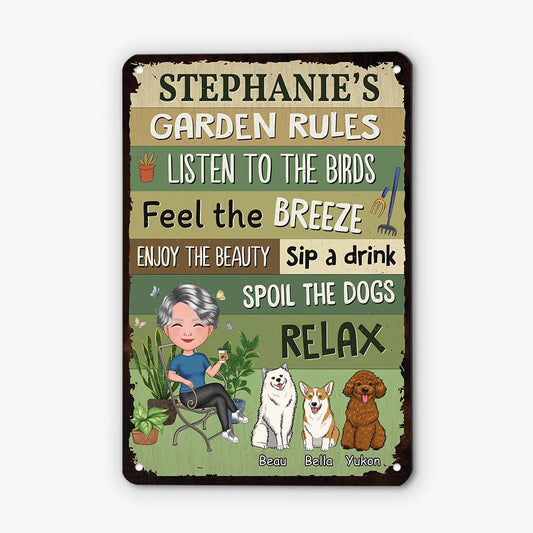 2643EUK2 females garden rules custom metal sign printing for dog lovers_fd34a61e c957 4ee7 aeec fbc8319e3b6f