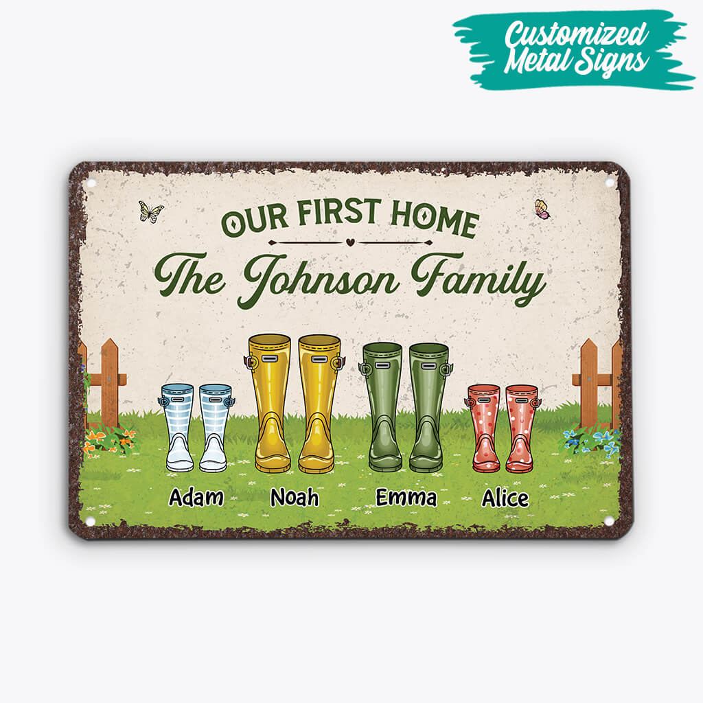 2648EUK2 our first home personalised metal signs for family