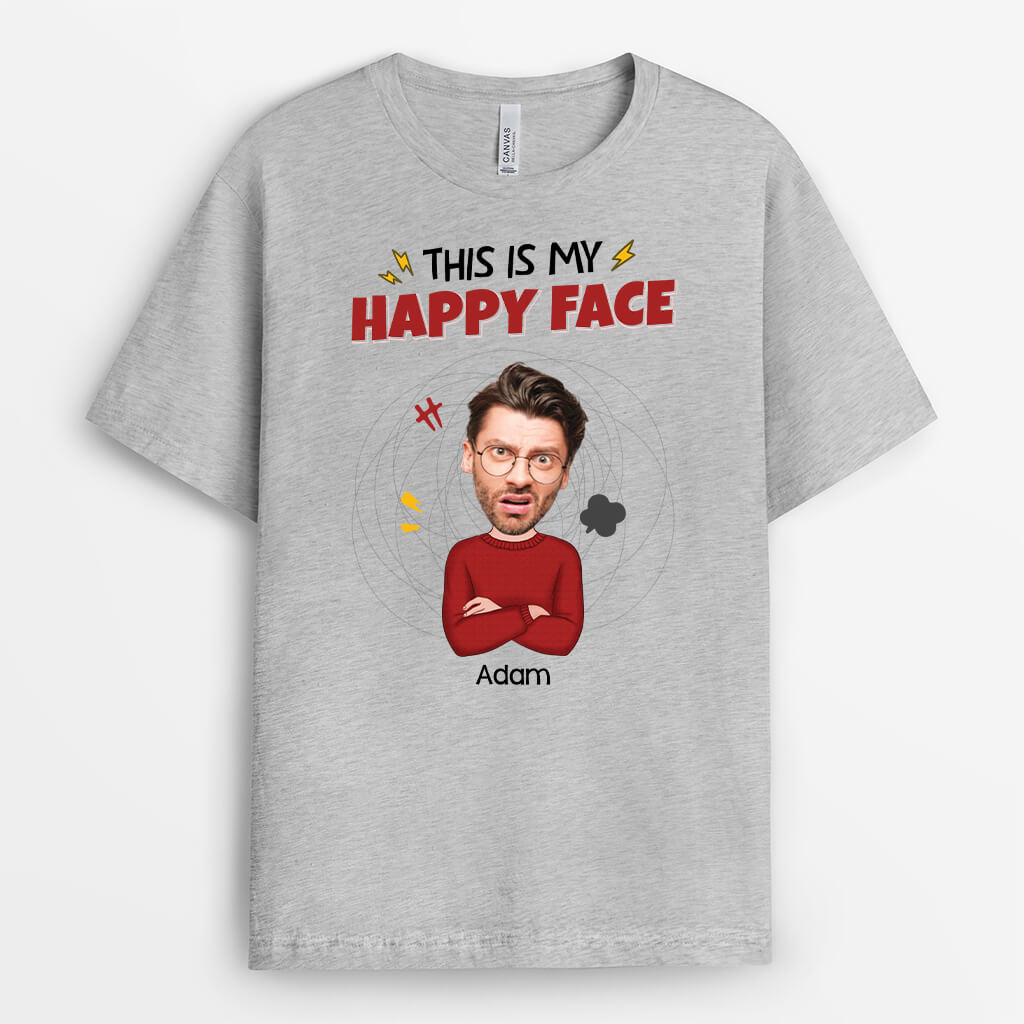 2661AUK2 this is my happy face funny personalised printed t shirts for women