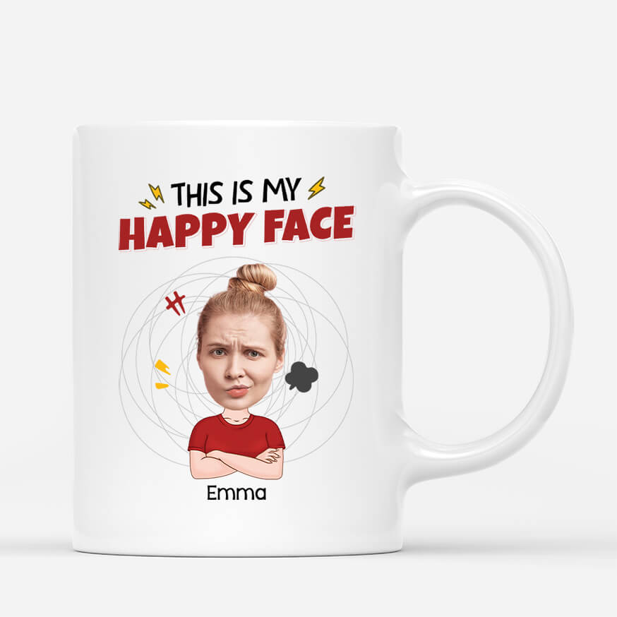 2661MUK1 this is my happy face funny custom mugs uk for women