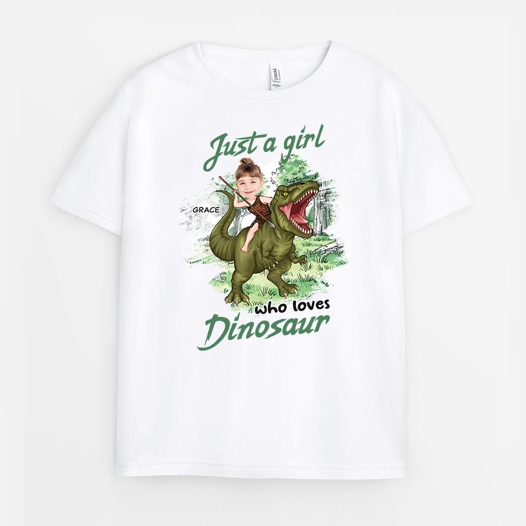 2663AUK1 just a boy who loves dinosaur custom kids t shirt