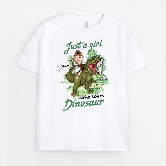 2663AUK1 just a boy who loves dinosaur custom kids t shirt