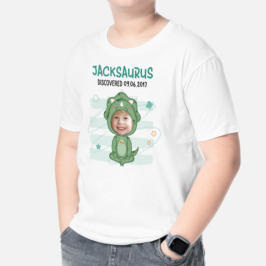 2672AUK2 girl kidsaurus discovered funny childrens t shirts for birthday_e7cf108f 0ab9 4fbf ad82 7f331e211774