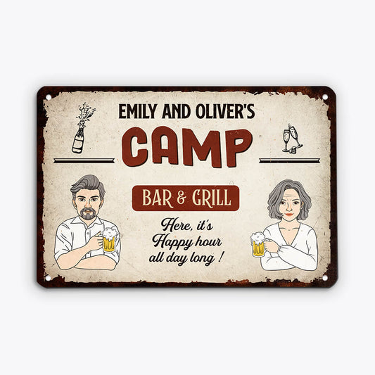 2673EUK2 bar grill happy hour all day long custom design metal signs