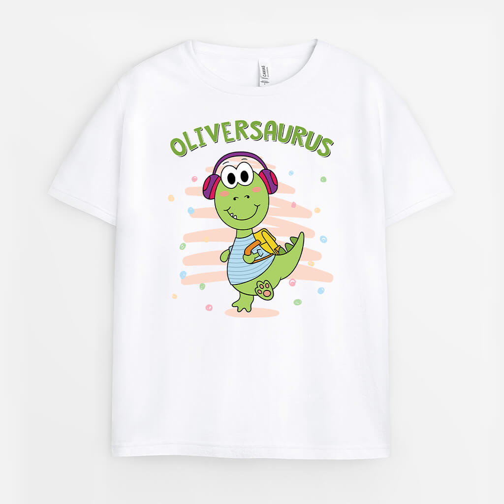 2676AUK1 kidsaurus personalised childrens tshirts