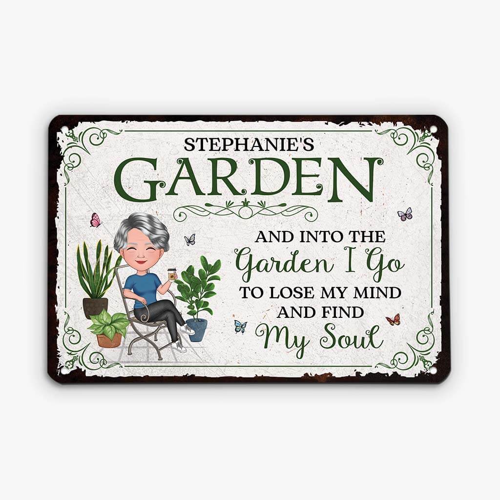 2679EUK1 and into the garden i go  custom design metal signs  gifts for garden lovers