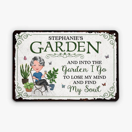 2679EUK1 and into the garden i go  custom design metal signs  gifts for garden lovers