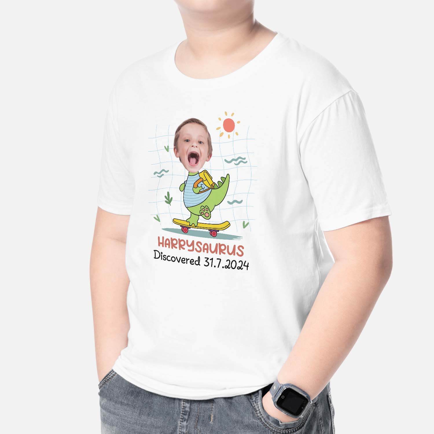 2685AUK2 boy kidsaurus discovered custom t shirt printing for men