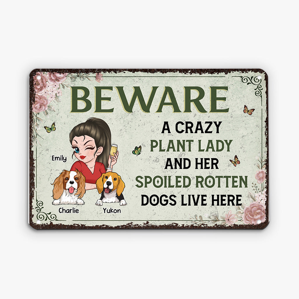 2691EUS1 personalized gifts for dog lovers crazy plant lady metal sign 2691E3Q8C