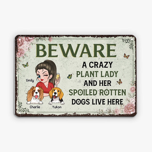 2691EUS1 personalized gifts for dog lovers crazy plant lady metal sign 2691E3Q8C