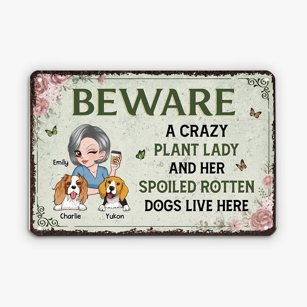 2691EUS2 personalized gifts for dog lovers crazy plant lady metal sign 2691E3Q8C
