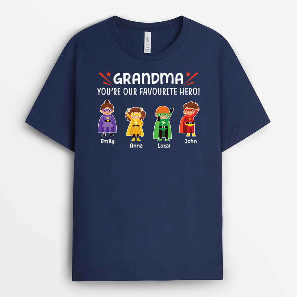 2718AUK2 mummy grandma youre our favourite hero personalised t shirt for women