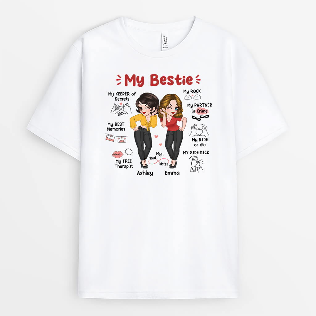 2722AUK1 my bestie my soul sister custom tshirts for female friends