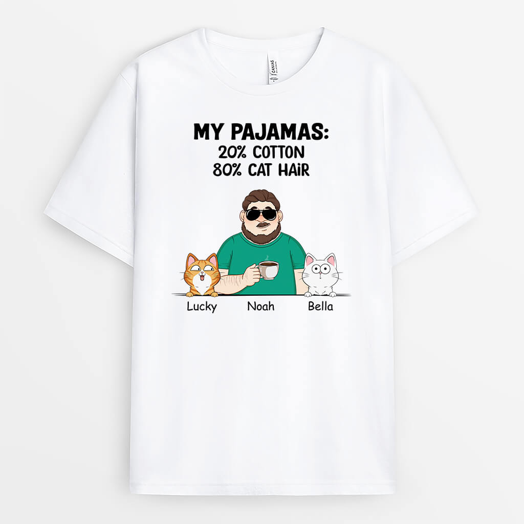 2735AUK1 my shirt 20_ cottton 80_ cat hair personalised presents for cat lovers