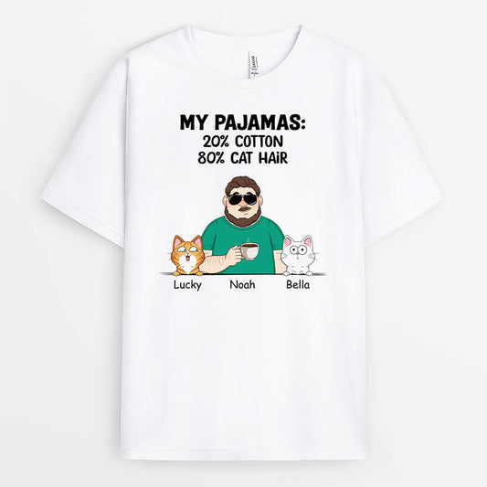 2735AUK1 my shirt 20_ cottton 80_ cat hair personalised presents for cat lovers