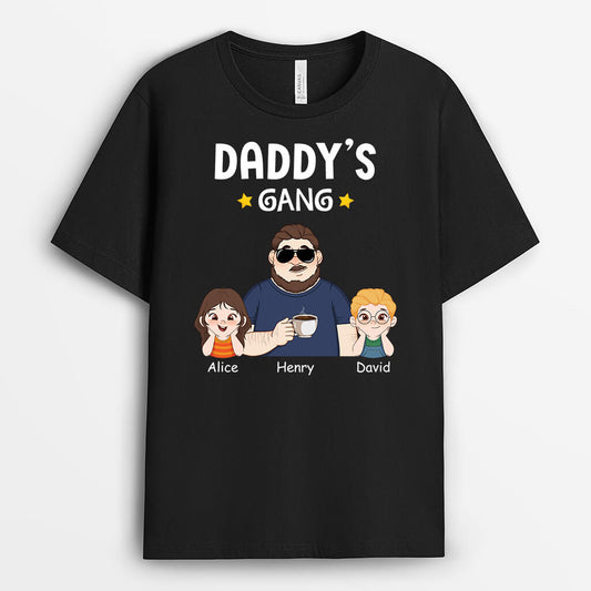 2741AUK1 daddys gang t shirt with custom design for men