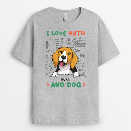 2746AUS2 love math and dogs t shirt custom dog inspired gifts