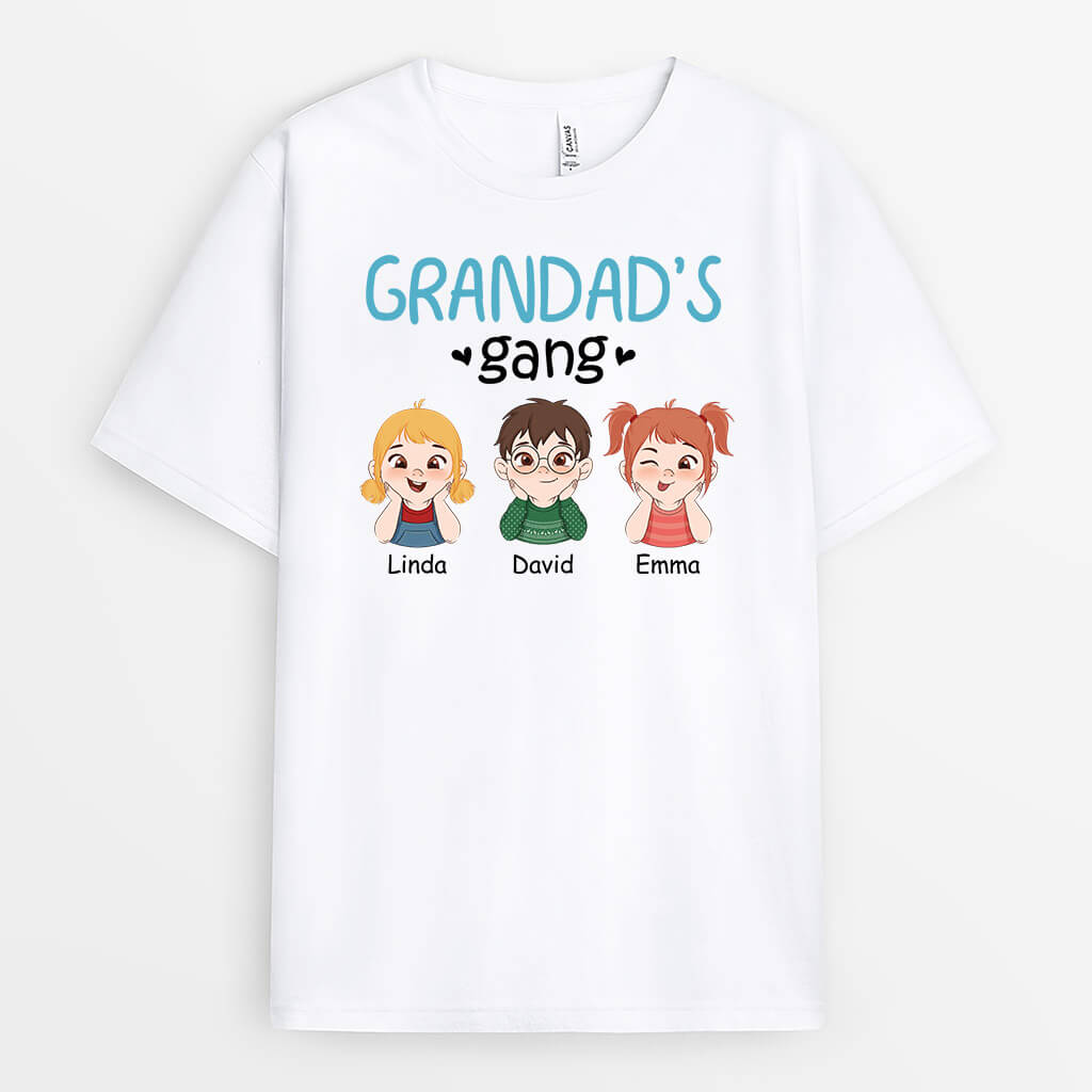 2747AUK1 grandpas gang t shirt personalised gifts for grandad