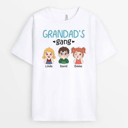 2747AUK1 grandpas gang t shirt personalised gifts for grandad