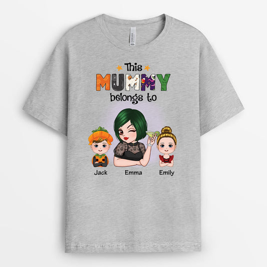 2753AUK2 grandma mummy belongs to t shirt customised autumn themed gifts
