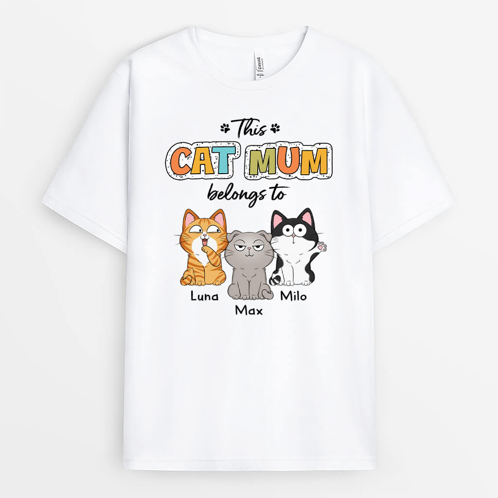 2755AUK1 this cat mum cat dad belongs to cute cat themed shirts
