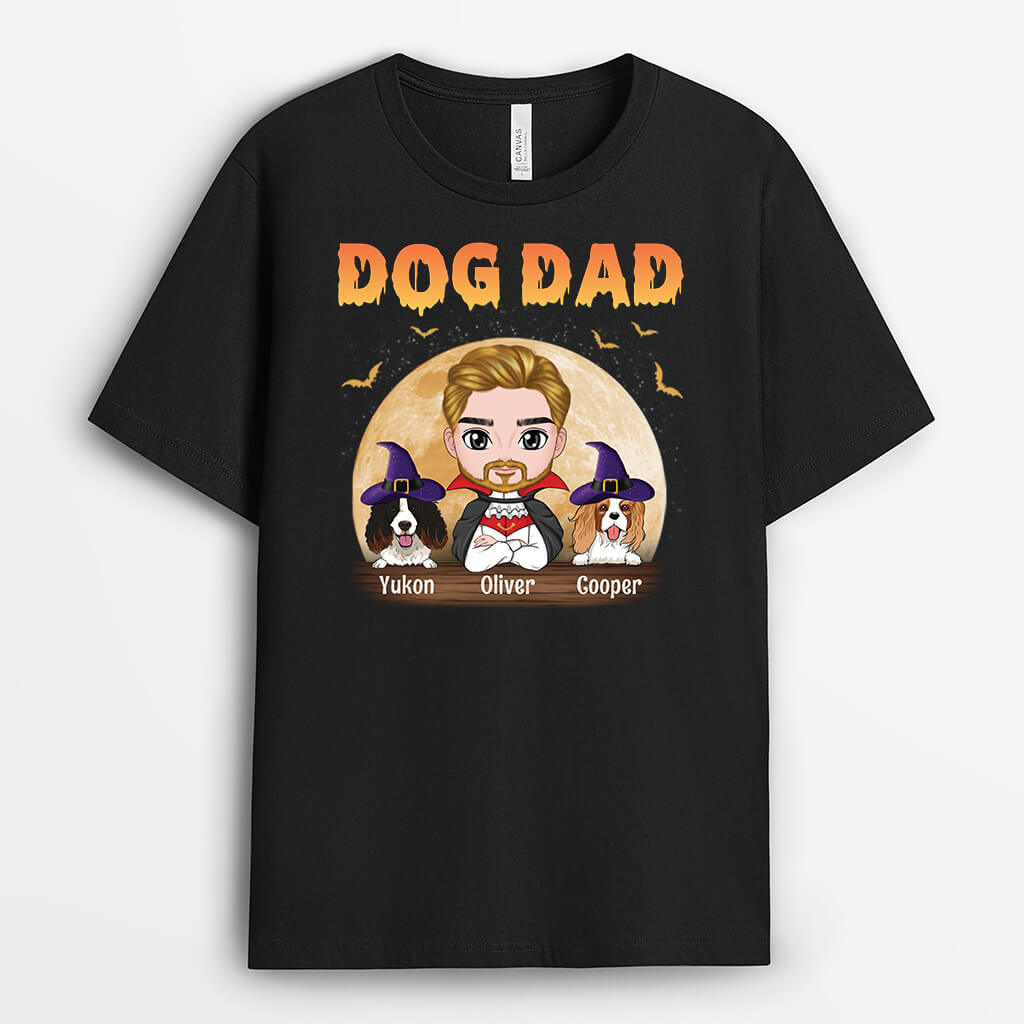 2777AUK1 halloween dog dad t shirt personalised dog inspired gifts