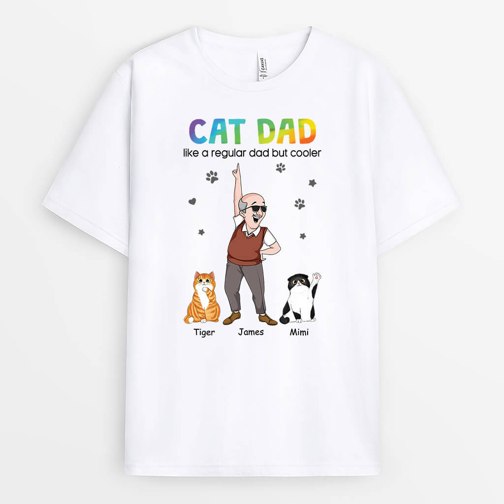 2778AUK1 like a regular dad but cooler personalised t shirts for cat dad
