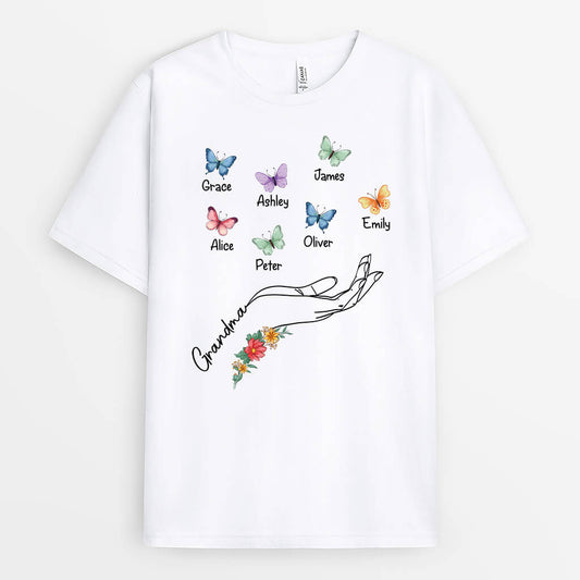 2782AUK1 mum and butterfly t shirt personalised presents for mum