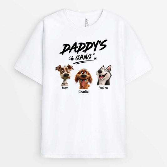 2788AUK1 daddys gang t shirt personalised dog lover gifts for him
