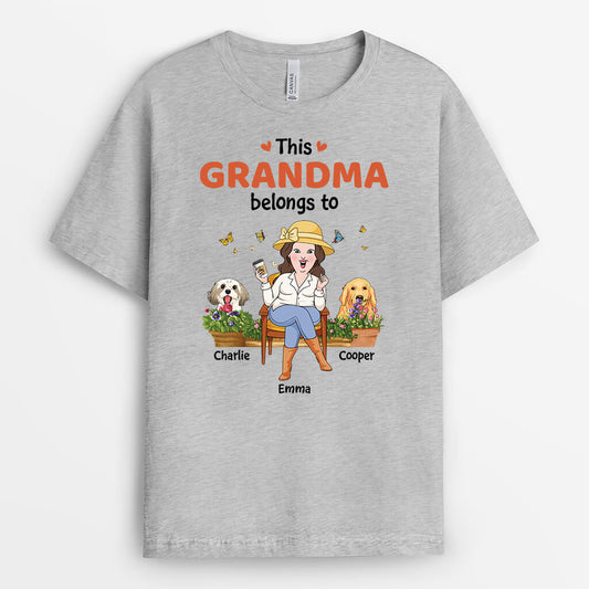 2804AUK2 this mummy belongs to t shirt personalised dog themed presents