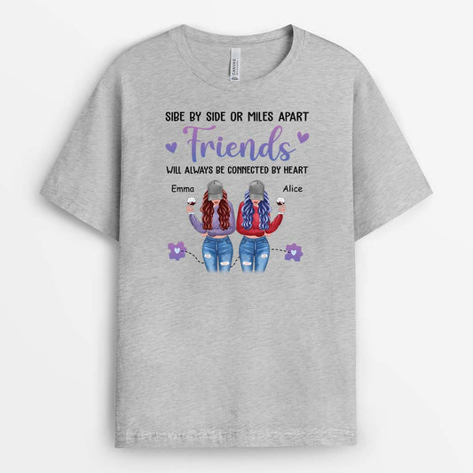 2822AUK2 side by side or miles apart t shirt personalised gifts for siblings