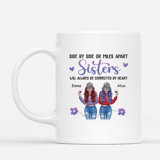2822MUK1 side by side or miles apart mug personalised gifts for besties_f382bbc6 7380 4533 9964 257397d541f6