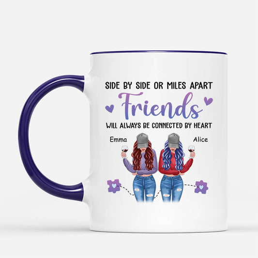2822MUK2 side by side or miles apart mug personalised gifts for besties