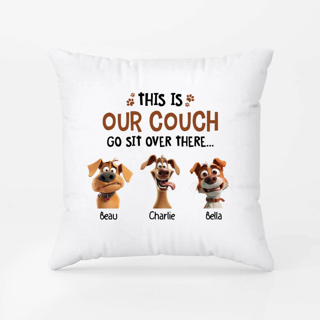 2838PUK1 this is our couch funny pillow personalised gifts for dog lovers uk