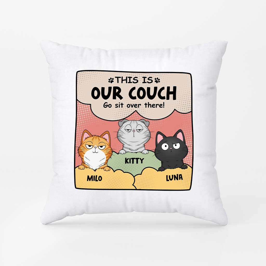 2842PUK1 this is our couch funny pillow personalised gift ideas for cat lovers