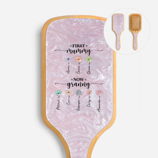 2851AUK1 personalised first mummy now granny uv printed acetate hairbrush 2851aq6q5a