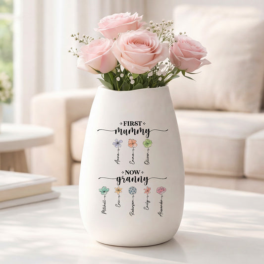 2851AUK2 personalised first mummy now granny matte ceramic vase 2851aosq5a