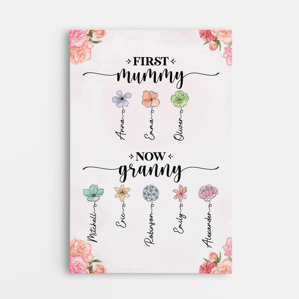 2851CUK1 personalised first mummy now grandma canvas 2851C5I5A