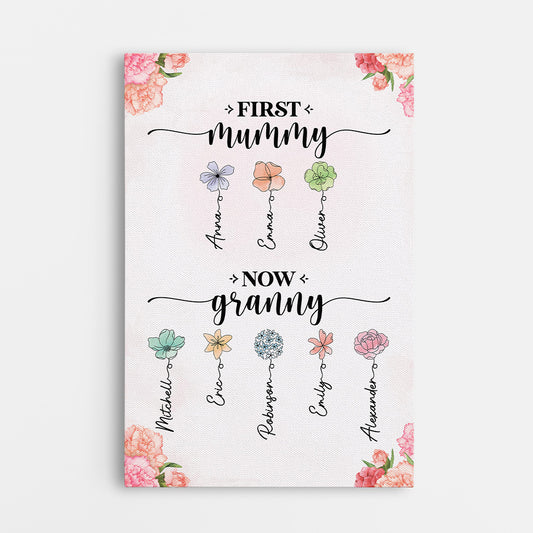 2851CUK1 personalised first mummy now grandma canvas 2851C5I5A