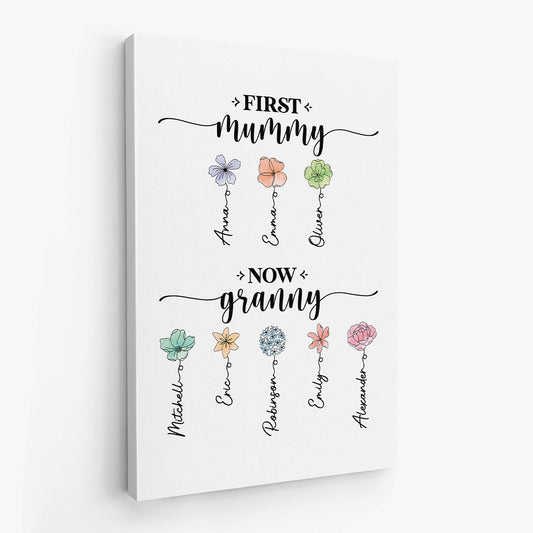 2851CUK2 personalised first mummy now grandma canvas 2851C5I5A